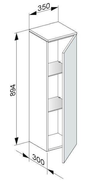 Keuco средний шкаф, edition 400, трюфель арт. 31720 370002