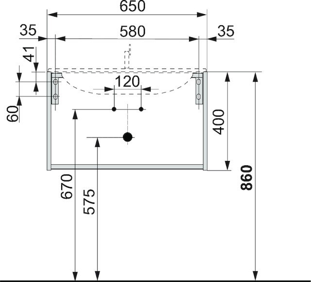 Keuco тумба под раковину 490 мм х 650 мм х 400 мм, plan, белый арт. 32951 300000