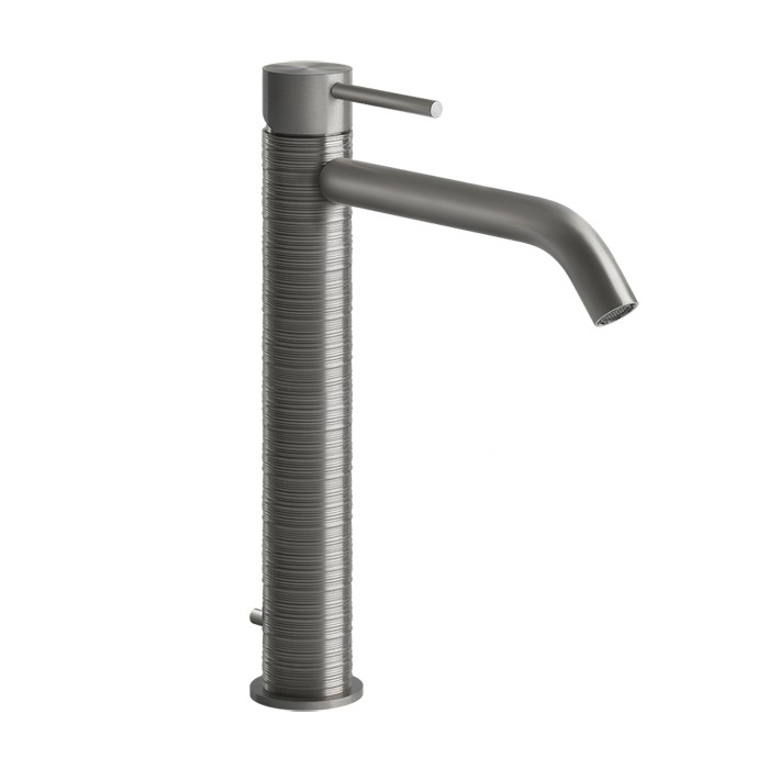 Gessi Смеситель однорычажный высокий с донным клапаном, Trame, 54303#239 цвет: шлифованная сталь