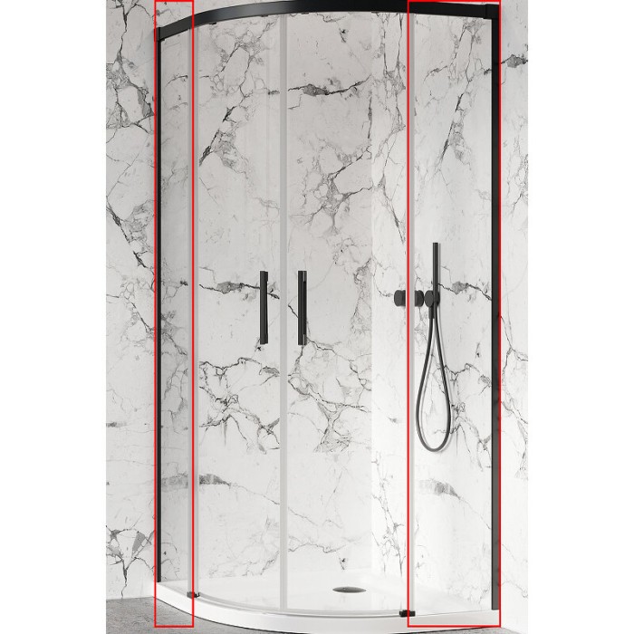 Radaway душевая стенка black pdd 100lх100r боковая профиль черный стекло прозрачное, Idea - 387142-54-01