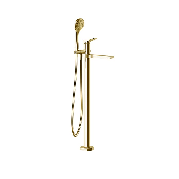 Gessi Смесителя для ванны, напольнный, с душевой лейкой, Rilievo, 59131#087 цвет: gold brushed ccp