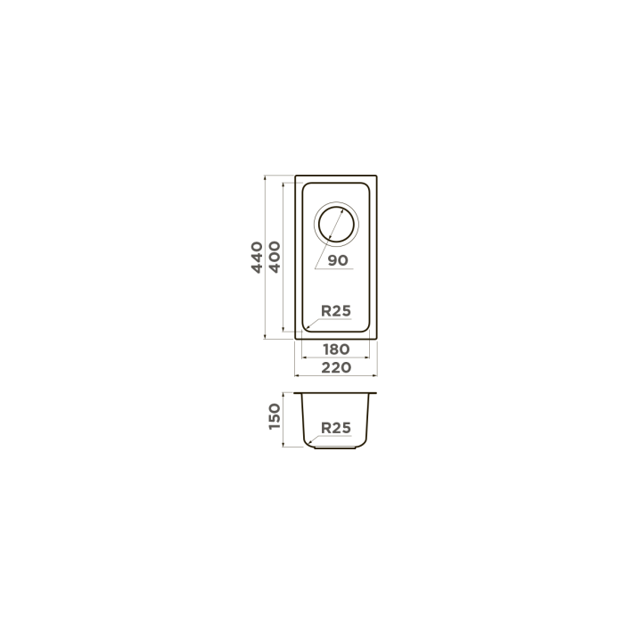 Omoikiri кухонная мойка Tadzava 22-U/I, нержавеющая сталь арт. 4993734