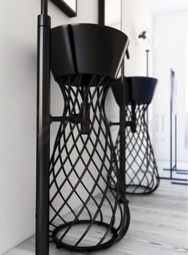 ArtCeram раковина (накладная), wil001 03 00 wire цвет: черный глянцевый