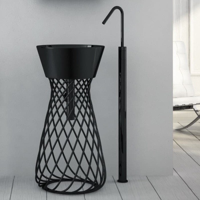 ArtCeram раковина (накладная), wil001 03 00 wire цвет: черный глянцевый