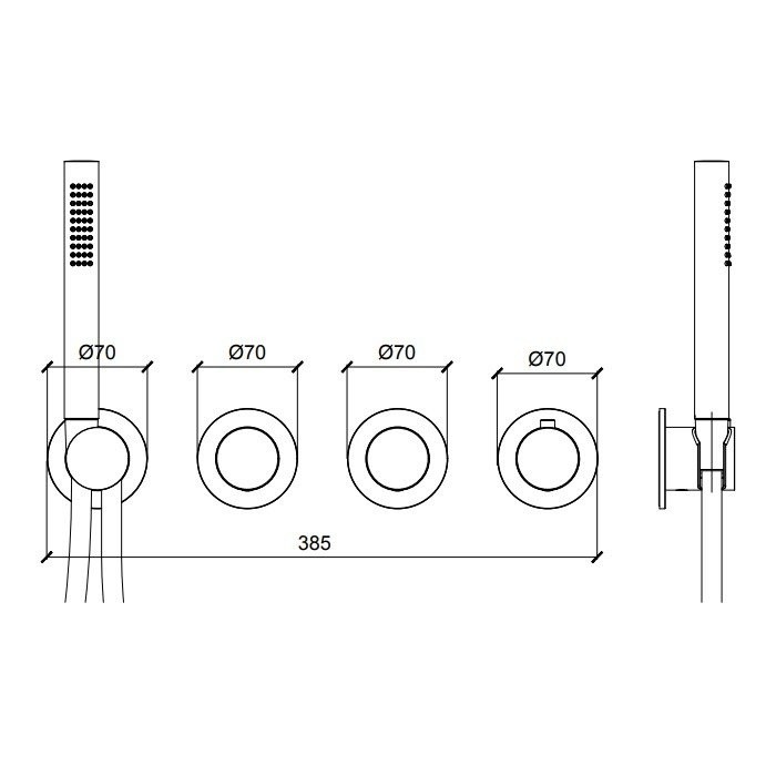 Термостат для ванны на 2 потребителя, внешняя часть, Modular Almar, нержавеющая сталь шлифованная арт. E180433.316