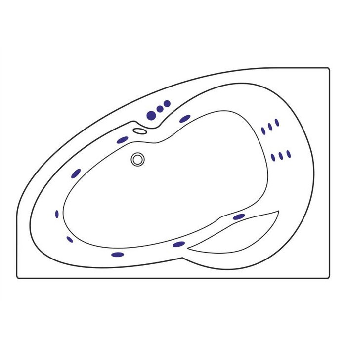 Угловая ванна 160x95 (левая) smart, Excellent Newa, бронза арт. WAEX.NEL16.SMART.BR