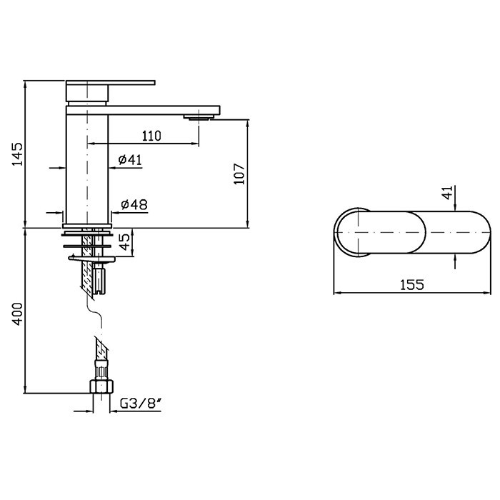 Zucchetti смеситель для раковины, на 1 отв., с донным капаном, octo, brushed metal black арт. zoc564.c51