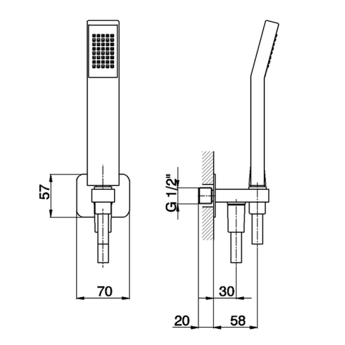 Cisal душевой гарнитур ka00303039 kawa cisal, цвет: душевой гарнитур
