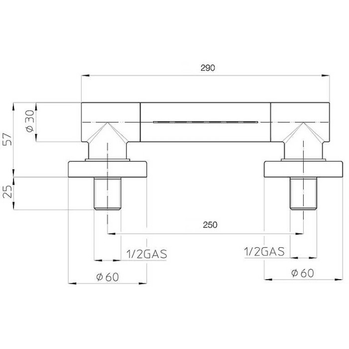 Bossini верхний душ настенный поворотный wall, cascata, хром арт. i00271f.030