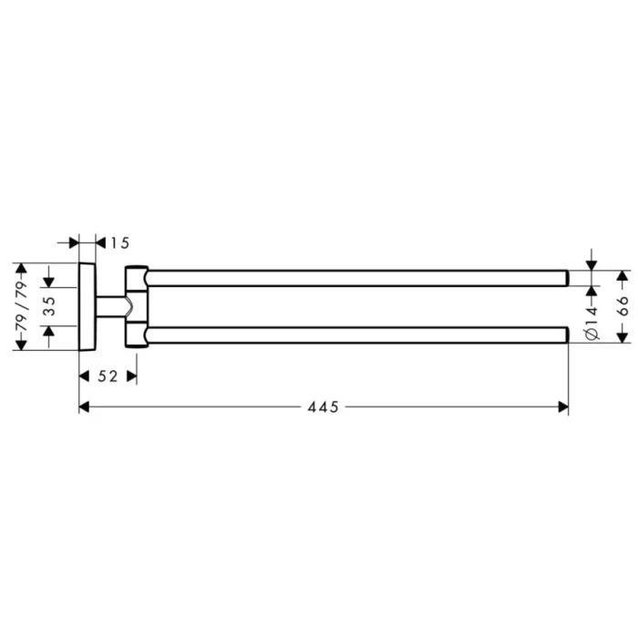 Hansgrohe полотенцедержатель 44,5 см, PuraVida, хром арт. 41512000