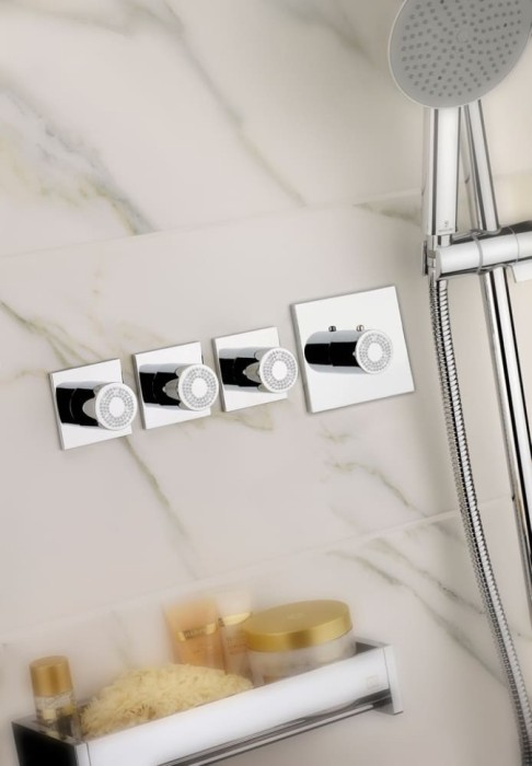 Bossini термостатический смеситель для душа с высокой пропускной способностью, oki, хром арт. z031205.030