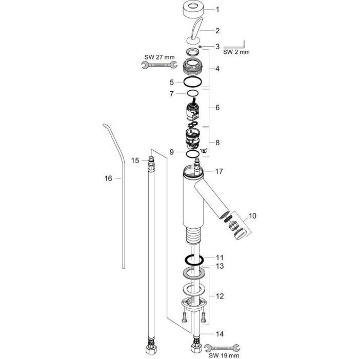 AXOR смеситель для раковины, Starck, хром арт. 10010000