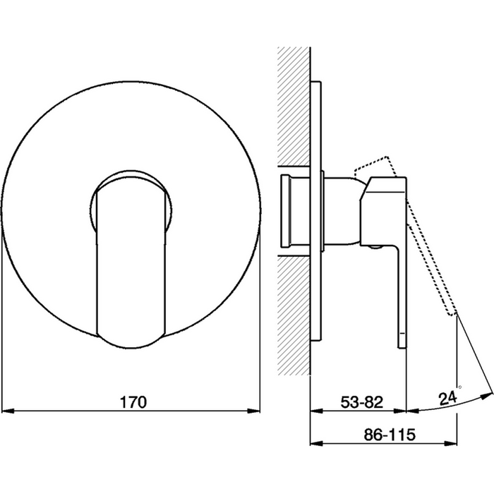 Cisal встраиваемый однорычажный смеситель для душа rr00300021 roadster, цвет: хром