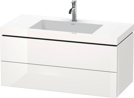 Duravit тумба подвесная с раковиной, l-cube, lc6928o2222 цвет: белый глянцевый