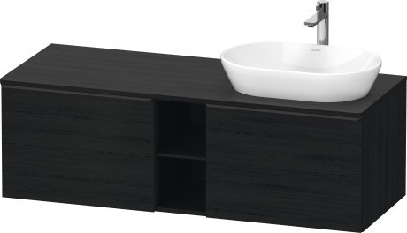 Duravit тумба подвесная под раковину справа 1400 мм х 550 мм и открытой полкой, d-neo, de4950r1616 цвет: чёрный дуб