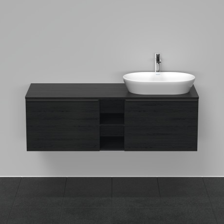 Duravit тумба подвесная под раковину справа 1400 мм х 550 мм и открытой полкой, d-neo, de4950r1616 цвет: чёрный дуб