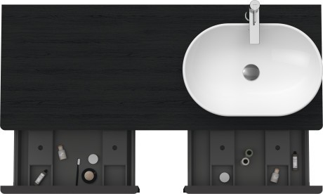 Duravit тумба подвесная под раковину справа 1400 мм х 550 мм и открытой полкой, d-neo, de4950r1616 цвет: чёрный дуб