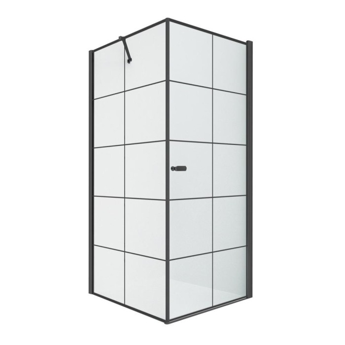 Душевое ограждение r 90x90x195, New trendy New soleo black, черный арт. D-0285A/D-0121B