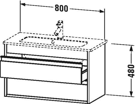 Duravit тумба подвесная под раковину с двумя выдвижными ящиками, ketho, kt645305151 цвет: сосна коричневая