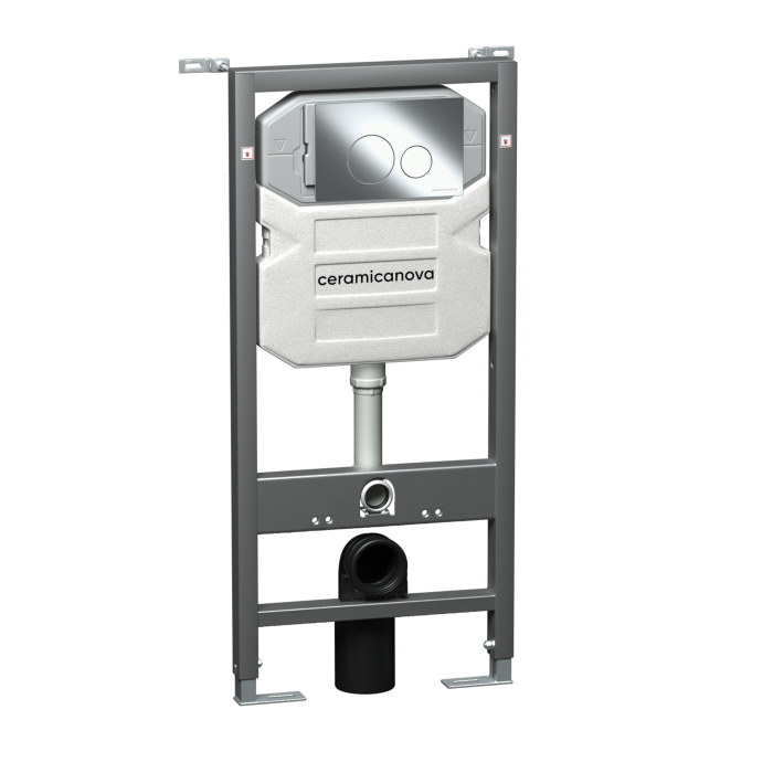 Ceramicanova инсталляция с кнопкой envision/ round, cn1001ch цвет: хром