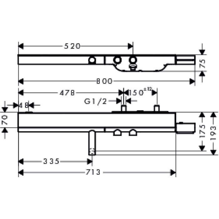 AXOR термостат для ванны, ShowerSolutions, полированный черный хром арт. 45420330