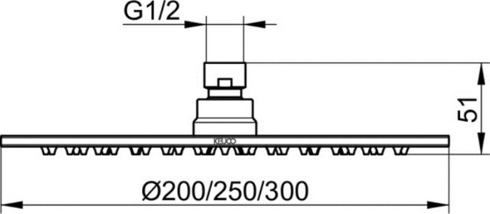 Keuco верхний душ круглый, universal, хром арт. 59986 010301