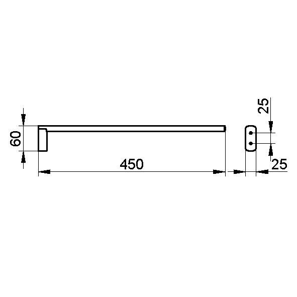 Keuco держатель для полотенца одинарный, шлифованный 45 см, edition 400, никель шлифованный арт. 11520 050000