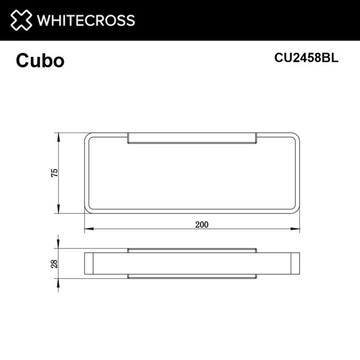 Полотенцедержатель, Whitecross Cubo black, черный мат арт. CU2458BL