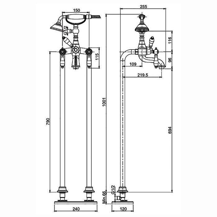 Fima Carlo Frattini смеситель на ванну цвет: бронза, herend, бронза арт. f5404br