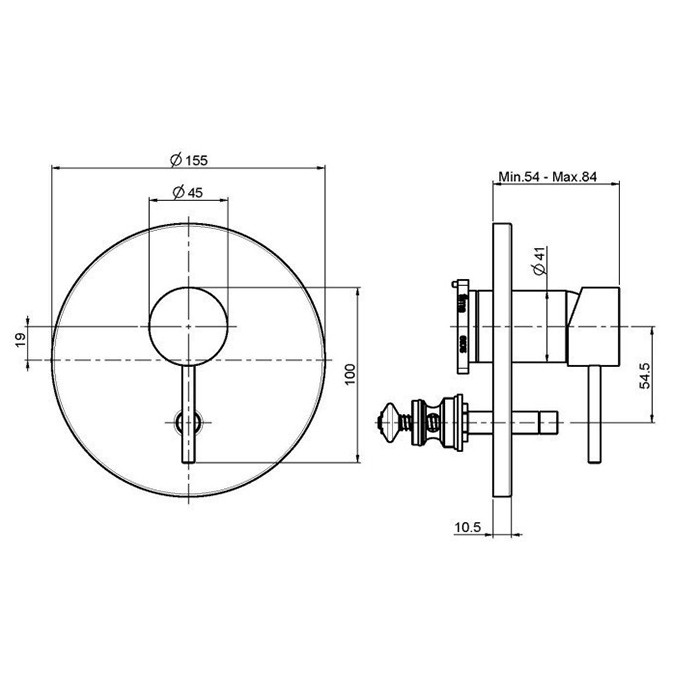 Fima Carlo Frattini смеситель для душа встроенный, на 2 источника, spillo up, хром арт. f3039x2cr