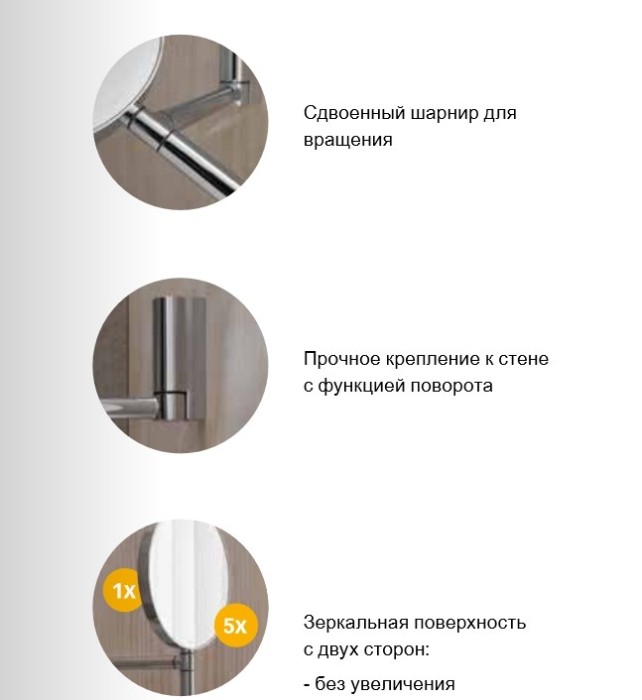 Keuco зеркало косметическое двустороннее настенное без подсветки, plan, хром арт. 17649 010002