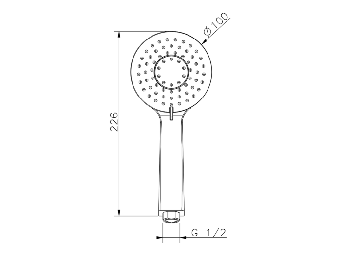 Лейка душевая ручная D100 мм, три типа струи, темная матовая латунь, Cisal - DS0143805H