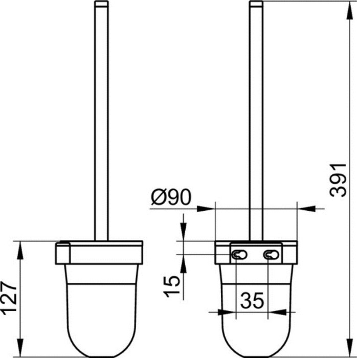 Keuco ершик для туалета city2, city.2, хром арт. 02764 010100