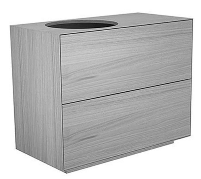 Keuco напольная тумба под умывальник, 1050х 800х535 мм отверстие слева 2 ящика фасад и, edition lignatur, арт. 33371 800123