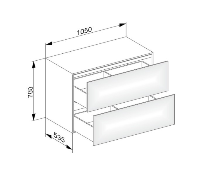 Keuco тумба боковая подвесная с двумя выдвижными фронтами, edition 11, белый арт. 31325 270000