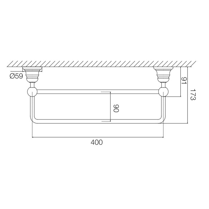 Fima Carlo Frattini полотенцедержатель-двойной 40см, подвесной, victory, хром арт. f6061/40cr