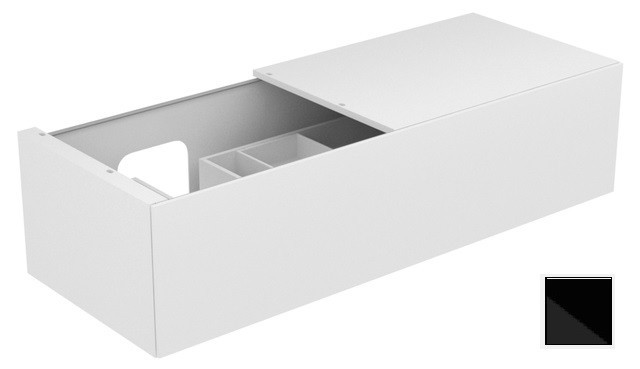 Keuco тумба подвесная под раковину слева с одним выдвижным фронтом, с внутренней светодиодной подсветкой, edition 11, черный арт. 31165 570100