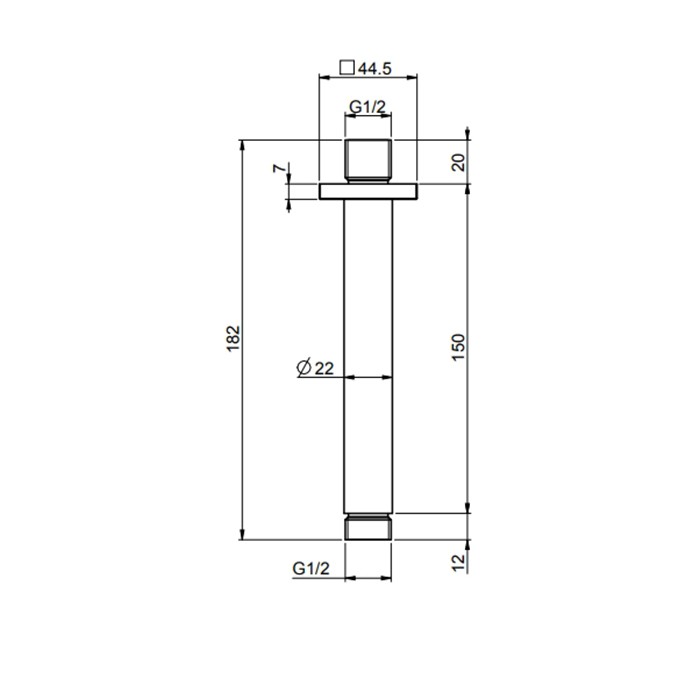 Fima Carlo Frattini кронштейн для верхнего душа, потолочный, 15см- 1/2” soffioni, чёрный арт. f2585ns