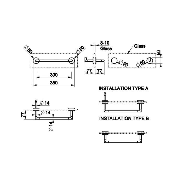 Gessi Полотенцедержатель 30 см для крепления на стело., подвесной, Anello, 63824#031 цвет: хром