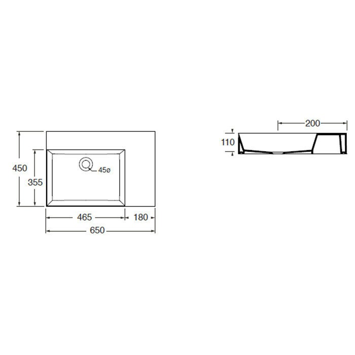 Azzurra Раковина 45x60 Elegance, ELLP06545LQ0BI/(EQA65 SX bi)*0 цвет: белый