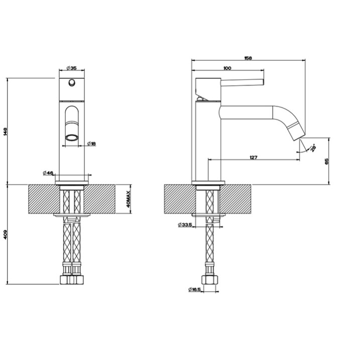 Gessi Смеситель для раковины, на 1 отв, Emporio Via tortona, 18602#299 цвет: black xl
