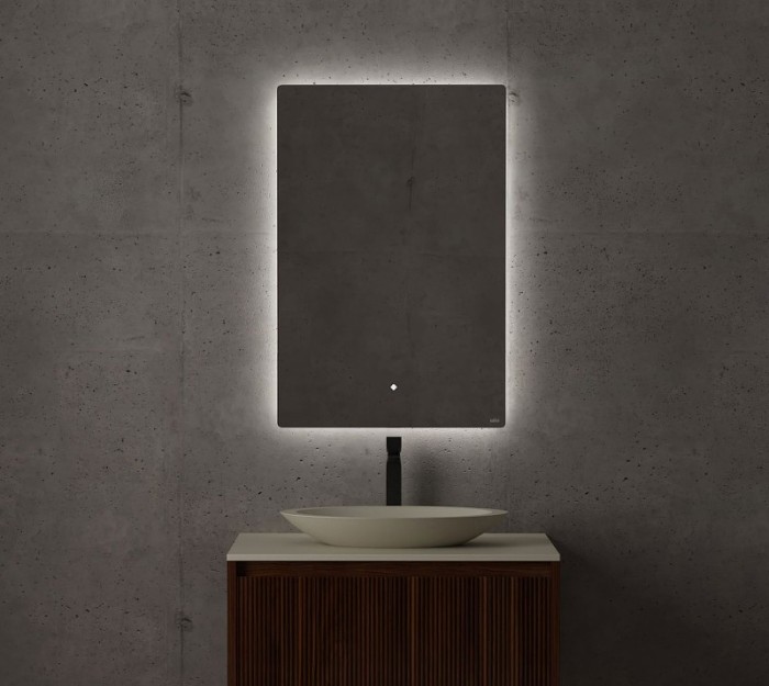 Salini зеркало для ванной ombra с led 90x90, ombra, 27m019090bh цвет: белый