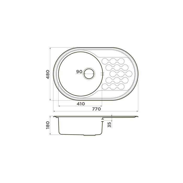 Omoikiri кухонная мойка Kasumigaura 77, нержавеющая сталь арт. 4993728