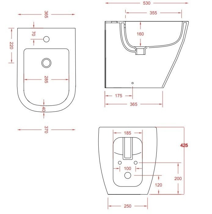 ArtCeram биде (напольное), fsb002 01 00 faster цвет: белый глянцевый