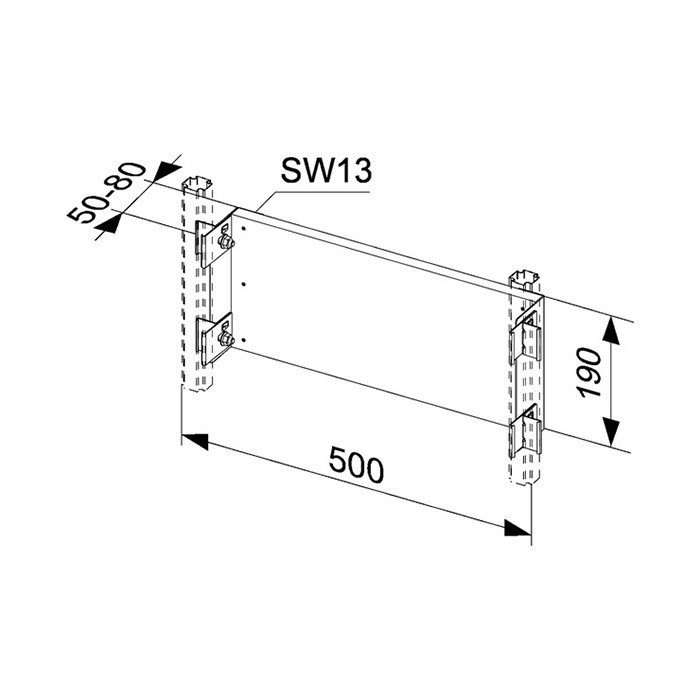 TECE монтажная пластина для монтажа скрытых и внешних фитингов, profil - 9150000