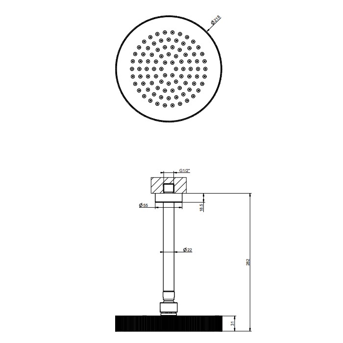 Gessi Верхний душ, потолочный, Ingranaggio, 63552#031 цвет: хром