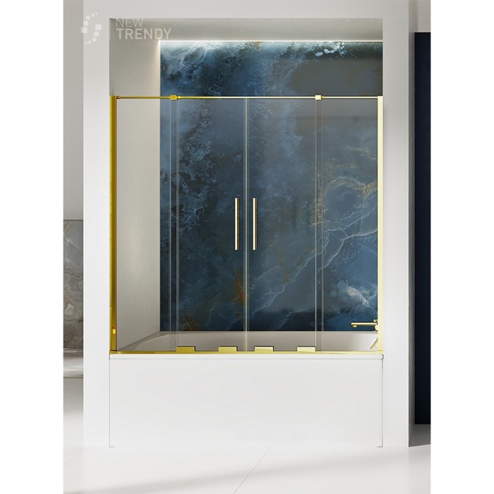 Шторка для ванны 150x150, New trendy Smart light gold, светлое золото арт. EXK-4313