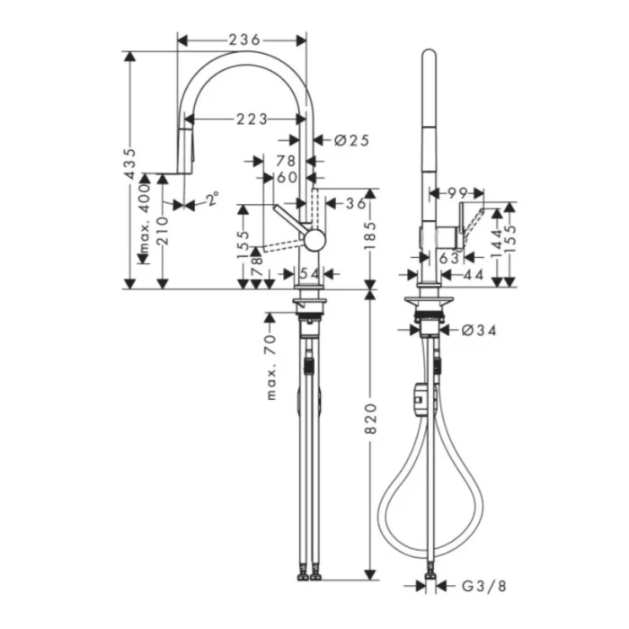 Hansgrohe смеситель для кухни, Talis M54, хром арт. 72842000
