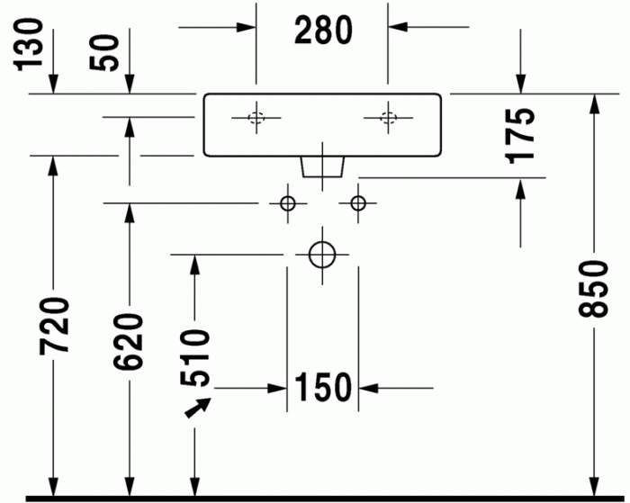 Duravit раковина подвесная 50х47см, vero, 0454500000 цвет: белый