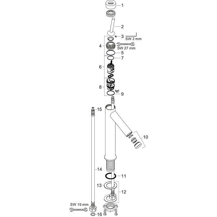 AXOR смеситель для раковины, Starck, шлифованная медь арт. 10123950